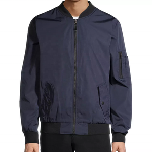 Veste bomber d'hiver pour homme de haute qualité, bleu marine foncé, col montant, imperméable et coupe-vent pour l'extérieur - Product Image 3