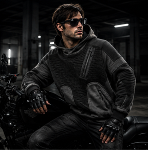 Sudadera con Capucha para Motociclistas, de Malla 3D y Forro Polar, con Protectores Extraíbles con Certificación CE - Product Image 1