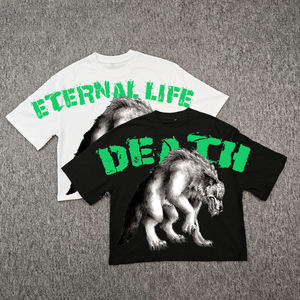 T-shirt Streetwear Personnalisé à Manches Longues en Coton Épais 220 GSM, Coupe Boxy Hip Hop, Épaules Tombantes, Imprimé, Délavé à l'Acide, Écologique - Product Image 1