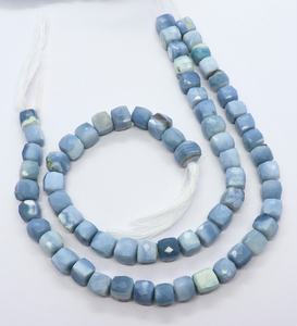 AAA Natural Blue <b>Opal</b> Shaded Faceted Cube Shape Gemstone Beads 7-8MM Blue <b>Opal</b> 3D Box Shape Loose Beads 8Inch For Jewelry Making - Product Image 2