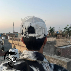 2026 New Genuine Cowhide Hair-On Leather Sporty <b>Cap</b> with Breathable & <b>Waterproof</b> Fabric Adjustable Fit for Unisex - Product Image 3
