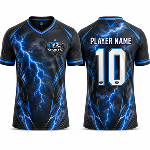 เสื้อกีฬาฟุตบอลผ้ายืดผ้าโพลีเอสเตอร์ดูดซับความชื้นระบายอากาศได้ดี - Product Image 1