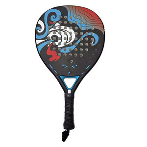 Custom Design <b>Pickleball</b> Paddle With Blue Red Pattern And Grip Handle - Product Image 1