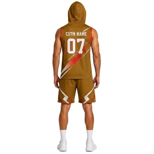 Professional 7 on 7 Sleeveless Hooded Football Jersey and Athletic Shorts Custom Uniform Set - Product Image 2