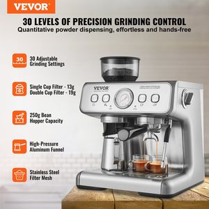 Máquina de Espresso Semiautomática de 15 Bares con Molinillo, Vaporizador de Leche y Tanque de Agua Extraíble - Product Image 2
