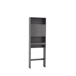 Mobiletto Salvaspazio Grigio per Bagno, Sopra il WC, Soluzione di Stoccaggio per Toilette - Product Image 5