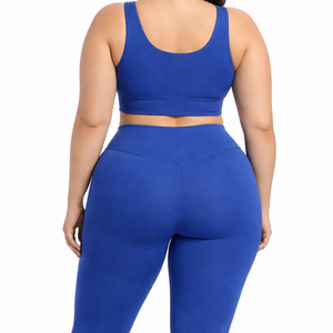 Wholesale Plus Size Crop Top and <b>Leggings</b> Set - Custom Designs by OEM Manufacturer, Factory Direct Supplier - Product Image 2