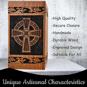 Handmade Wooden Cremation Urn for Human Ashes Premium Solid Wood Funeral Urn with Engraving by AYAANS - Product Image 4