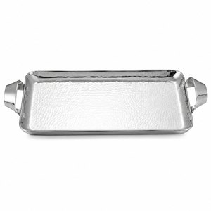Bandeja Decorativa Rectangular Plateada con Borde de Cuentas, Plato de Metal para Servir en Bodas, Fiestas y Decoración de Mesa del Hogar - Product Image 5