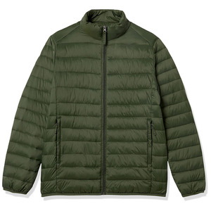 Men's Casual Lightweight Canvas Puffer Jacket Regular Length Stand Collar with Zipper Closure Winter Warm Plain Dyed <b>Bubble</b> <b>Coat</b> - Product Image 1