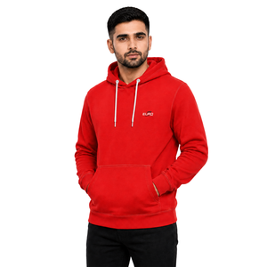 Sweat-shirt à capuche rouge pour homme, coupe classique, décontracté, en molleton de coton, avec poche, imperméable, respirant, écologique, pour l'hiver - Product Image 3