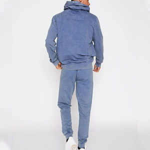 Conjunto de Sudadera con Capucha y Pantalones de Chándal con Cremallera, Estilo Desgastado, Parches y Lavado Ácido, de Moda, para Hombre y Mujer - Product Image 3