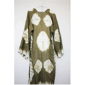 Handmade Sweet Natural Woven Eco-Friendly Tie Dye Kimono <b>Jacket</b> & Floor-Length Casual Beach Cover-Up for Women Summer Holiday - Product Image 3