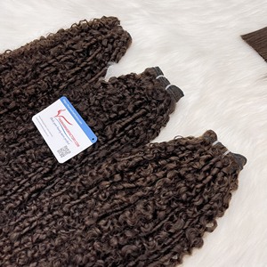 Thanh An วิกต่อผมมนุษย์บริสุทธิ์เวียดนาม100% หรู, วิกผมหยิกสไตล์พิกซี่สีดำธรรมชาติ - Product Image 1