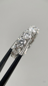 Bague de mariage éternelle complète en moissanite ronde de 3,50 CTW 4MM, VVS E-F, en or massif 14K, sertie à griffes, tendance, pour fête, mariée, anniversaire - Product Image 2
