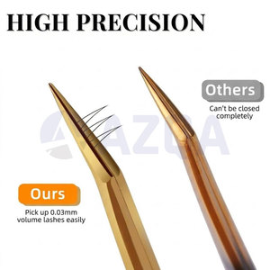 Ensemble de pinces à cils en acier inoxydable durables, pinces à cils de précision à prise parfaite, ciseaux pour la beauté des cils professionnelle - Product Image 4