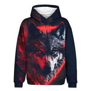 Sudadera con Capucha Ligera, Transpirable, de Alta Calidad, con Estampado por Sublimación, con Cierre, Estilo Gótico, Roja y Negra, para Otoño - Product Image 1