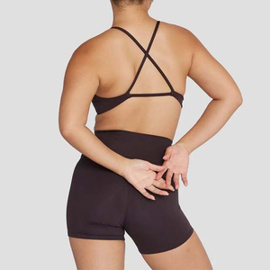 Ensemble de yoga sans couture hautement élastique pour femmes, vêtements de fitness, vêtements de sport, soutien-gorge et short en polyester/coton, été - Product Image 6