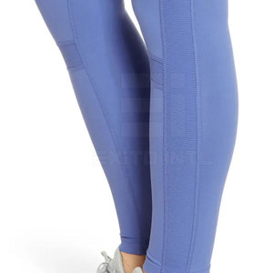 Eco Friendly Spandex/Nylon High Waist Solid <b>Pattern</b> Women <b>Leggings</b> with Custom Logo-Sustainable Activewear - Product Image 5