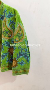 Uzbek <b>Women</b> <b>Velvet</b> Jacket Handmade Floral Embroidery Jacket Inside Cotton Lining Jacket Winter Suzani <b>Coat</b> Blezar - Product Image 3