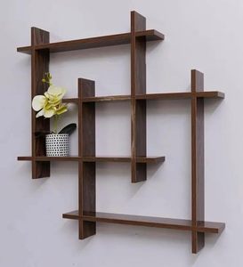 Moderna Bolsa de Almacenamiento Flotante de Bambú para Montar en la Pared, de un Solo Nivel, Decorativa para Sala de Estar, Dormitorio, Oficina, Estilo Costero - Product Image 2