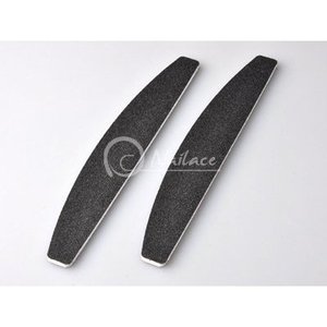 Lima de uñas coreana negra de doble cara, grano 80/100, forma media luna, para venta al por mayor en salones de belleza - Product Image 1