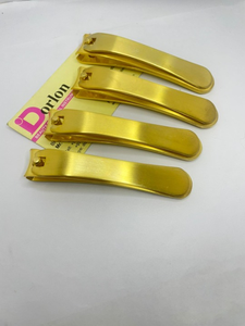 Coupe-ongles en acier inoxydable plaqué or mat, à prix bas, best-seller, avec logo personnalisé, lame incurvée et tranchante pour manucure - Product Image 3