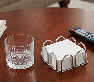 Modern <b>Metal</b> Tissue Box Organizer With <b>Grid</b> Design And Curved Handles For Bathroom Home And Kitchen Use - Product Image 4