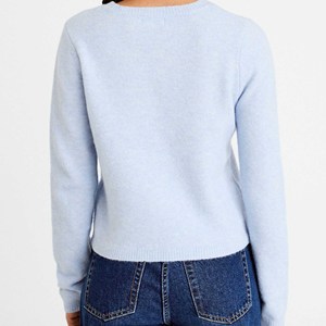 Suéter de punto suave con cuello en V de mezcla de mohair transpirable para mujer, jersey abotonado, blusa de moda de invierno, top acogedor - Product Image 3