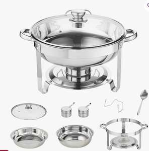 Juego de 2 calentadores de comida redondos de metal para catering y buffet al mejor precio - Product Image 5