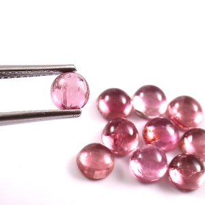 6X6MM Natural Pink Tourmaline Round Cabochon Flat back Calibrated Loose Gemstone Jewelry making Wholesale Lot - Product Image 2