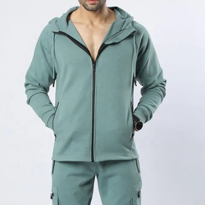 Manufacturers Wholesale Breathable Quick Dry 410g <b>Fleece</b> <b>Zipper</b>-Up 100% Cotton Winter Regular Fit Streetwear Men's Gym Custom - Product Image 4