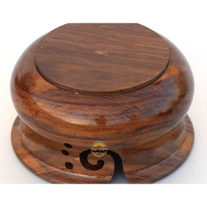 Cuenco de Hilo de Madera Estilo Antiguo, de Teca Pulida Jali, con Decoración Tallada Ovalada, Soporte para Regalos, Hogar, Cocina, Animal, de AYAANS - Product Image 6