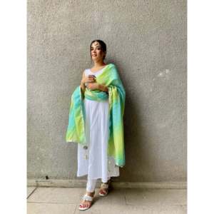 Costume classique blanc pour femme en coton respirant et en mousseline de soie, taille XS - Product Image 3