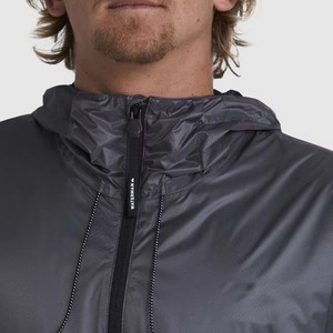 Veste de pluie pour homme, coupe-vent, imperméable, légère, pliable, décontractée, résistante au vent et à l'eau, gris anthracite, noir - Product Image 5