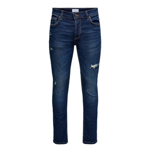 Jean en denim pour homme, respirant, look attrayant, coupe slim, prix abordable, style classique, bleu clair, produit vendu au Pakistan - Product Image 1