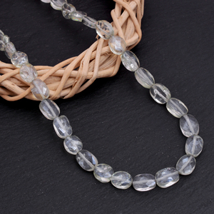 Collier de perles ovales facettées en améthyste verte 100% naturelle, en argent sterling 925, fait main, bijoux en pierres précieuses, 15,5 pouces de long, pour soirée - Product Image 3