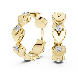 Juego de Aretes Especiales de San Valentín, Oro Amarillo de 18 Quilates, Chapado en Rodio, Diamantes Cultivados en Laboratorio, Certificados por IGI, Lujo para Uso Diario, Glamour - Product Image 3