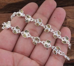 Pulsera de Plata de Ley con Citrino, Joyería Hecha a Mano con Piedras Preciosas Talladas, Pulsera de Cristal Amarillo Natural, Regalo de Moda para Mujer - Product Image 3