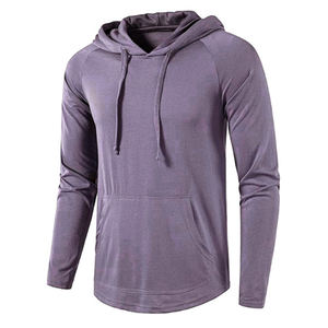 Sweat-shirt à capuche pour homme, pull à manches longues, uni, respirant, en tissu tricoté, service OEM, hiver, logo et impression personnalisés - Product Image 3