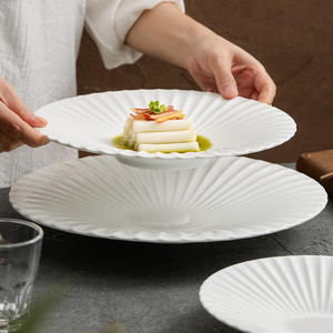 Tazón de Ensalada Irregular de Porcelana Ecológica Vintage, Platos de Postre Blancos Mate, Platos Creativos Brillantes para Frutas, para Hoteles y Restaurantes - Product Image 2