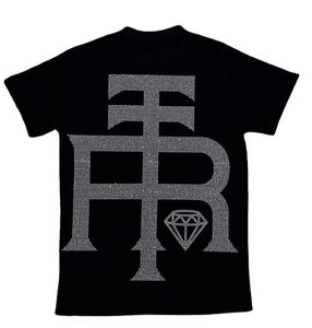 เสื้อยืดโอเวอร์ไซส์ผ้าฝ้ายแฟชั่นสตรีทแวร์ทรงบ็อกซี่ลายโลโก้ประดับเพชรแบบใหม่สำหรับผู้ชายใส่หน้าร้อน - Product Image 4