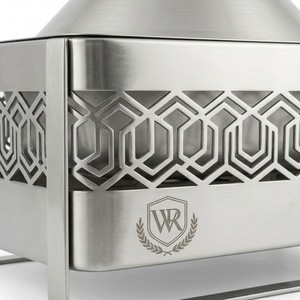 Premium Royal Design Square Stainless Steel <b>Buffet</b> Chafing Dish Elegant Mirror Finish Food <b>Warmer</b> for Luxury Gulf Ramadan Majlis - Product Image 2