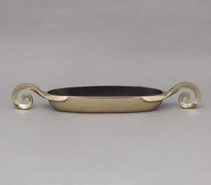 Fabriqué pour être admiré, bol de service moderne minimaliste en métal, finition polie, intérieur noir, passe au lave-vaisselle, usage domestique - Product Image 3