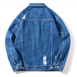 <b>Men</b> <b>denim</b> <b>jacket</b> with fur collar thick fleece lining warm vintage blue jean outerwear stylish streetwear casual - Product Image 3