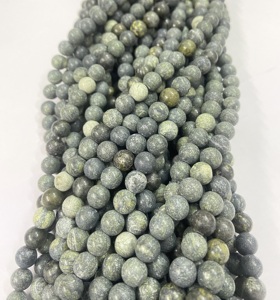 Perles Rondes en Jaspe Kambaba Fini Mat de la Fabrique Rare Gems, 15,5 pouces, Perles en Pierre Ronde - Product Image 1