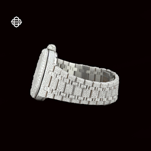 Montre Chronographe Quartz Bicolore de Luxe pour Homme, Diamants Moissanite, Acier Inoxydable, Mouvement ETA, Bracelet 20mm - Product Image 4