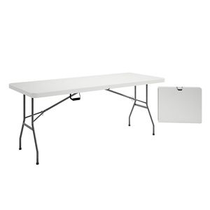 Techni Home 6 FT Granite <b>White</b> <b>Folding</b> Office <b>Table</b> with Easy Carry Handle - Product Image 1