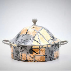 White Powder Modern Elegant Casserole Round Hotpot Ramadan Special Food <b>Warmer</b> Stainless Steel Hot Pot <b>Buffet</b> for Food Serving - Product Image 1