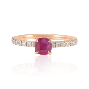 14K <b>Gold</b> Cushion Cut Ruby Statement <b>Ring</b> - Product Image 1